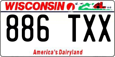 WI license plate 886TXX