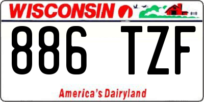 WI license plate 886TZF