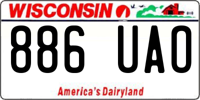 WI license plate 886UAO