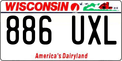 WI license plate 886UXL