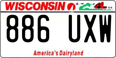 WI license plate 886UXW
