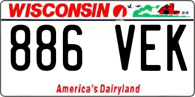 WI license plate 886VEK