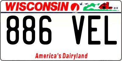 WI license plate 886VEL
