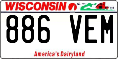 WI license plate 886VEM