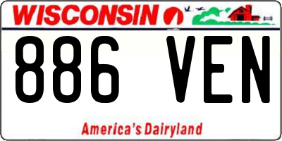 WI license plate 886VEN