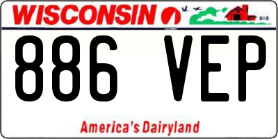 WI license plate 886VEP