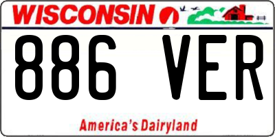 WI license plate 886VER