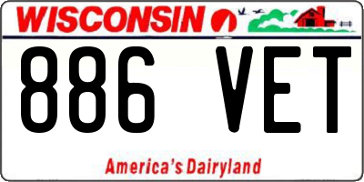 WI license plate 886VET