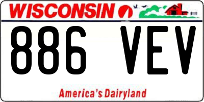 WI license plate 886VEV