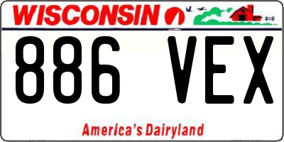 WI license plate 886VEX