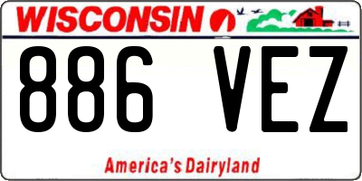 WI license plate 886VEZ