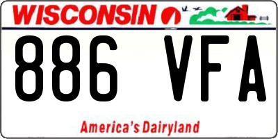 WI license plate 886VFA