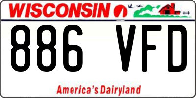 WI license plate 886VFD