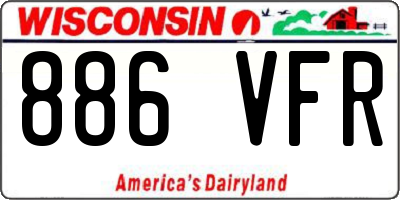 WI license plate 886VFR