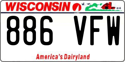 WI license plate 886VFW