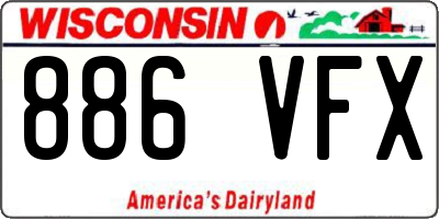 WI license plate 886VFX