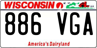 WI license plate 886VGA