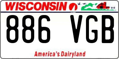 WI license plate 886VGB