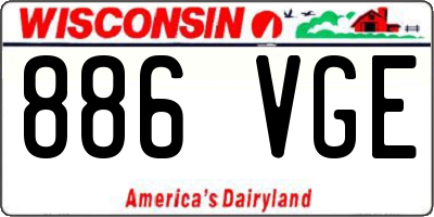 WI license plate 886VGE