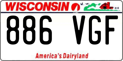 WI license plate 886VGF