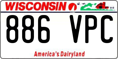 WI license plate 886VPC