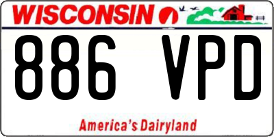 WI license plate 886VPD