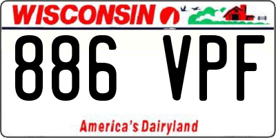 WI license plate 886VPF