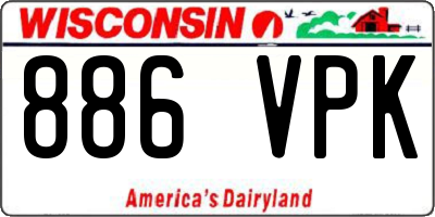 WI license plate 886VPK