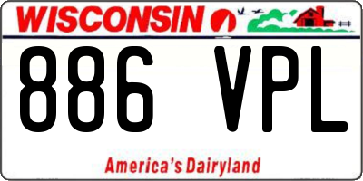 WI license plate 886VPL