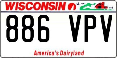 WI license plate 886VPV