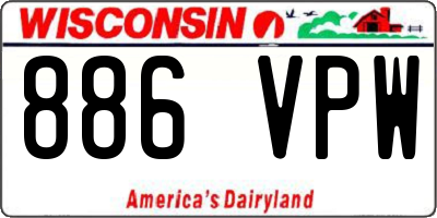 WI license plate 886VPW