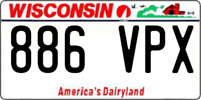WI license plate 886VPX