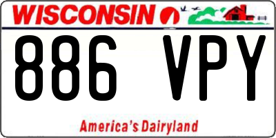 WI license plate 886VPY