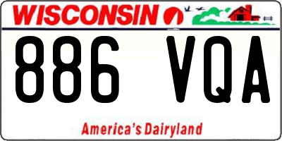 WI license plate 886VQA
