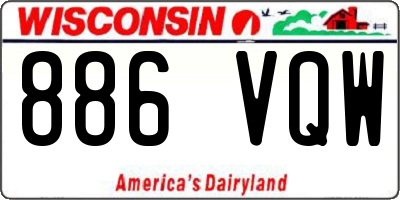 WI license plate 886VQW