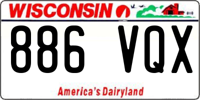 WI license plate 886VQX