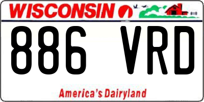 WI license plate 886VRD