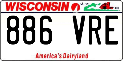 WI license plate 886VRE