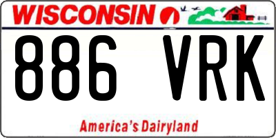 WI license plate 886VRK