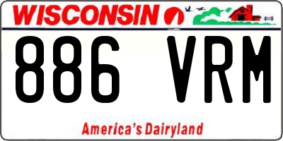 WI license plate 886VRM