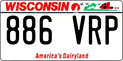 WI license plate 886VRP