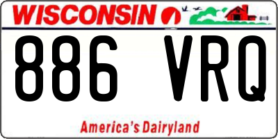 WI license plate 886VRQ