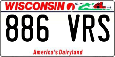 WI license plate 886VRS