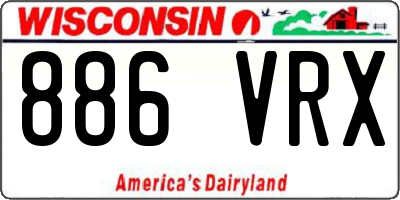 WI license plate 886VRX