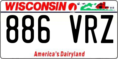 WI license plate 886VRZ