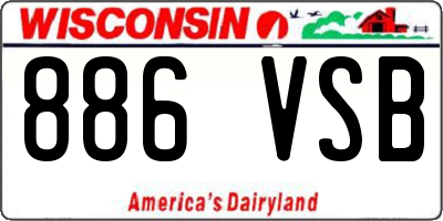 WI license plate 886VSB