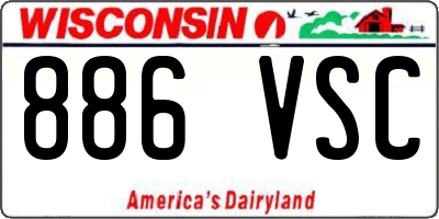 WI license plate 886VSC