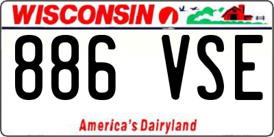 WI license plate 886VSE