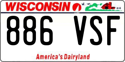 WI license plate 886VSF