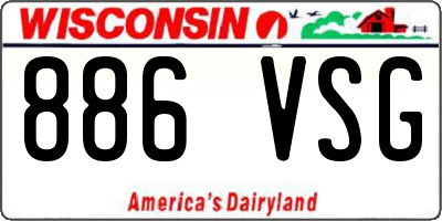 WI license plate 886VSG